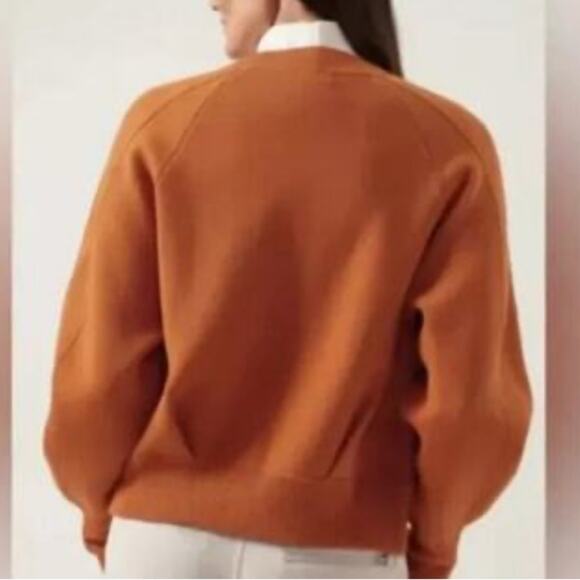 Athleta Sequoia Sweater Burnt Orange Athletic Cardigan Sweater Jacket Sz XS - Picture 6 of 6